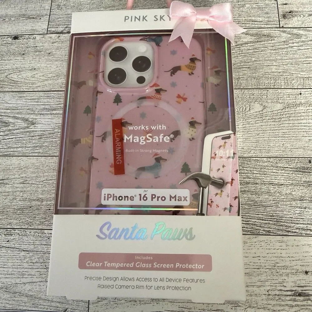 Dachshund iPhone 16 Pro Max Phone Case Christmas Dog MagSafe Santa Paws NEW NIP